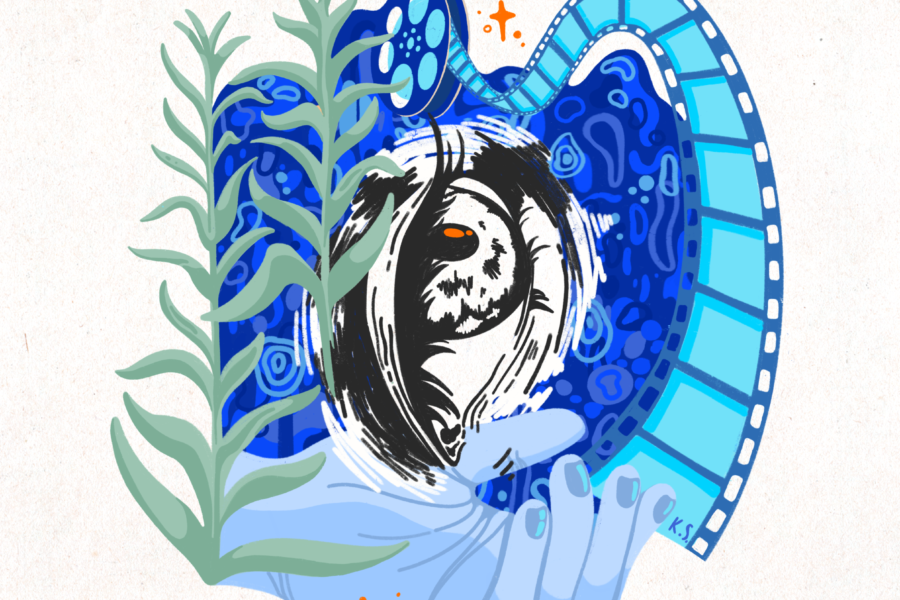 Sensory deprivation illustration depicting visualization