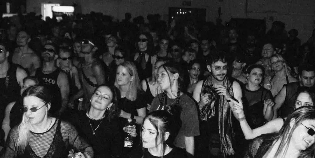 999 Rave X Woodstock Black and White Crowd Shot